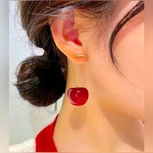 ✨NEW Elegant Red Cherry Drop Earrings